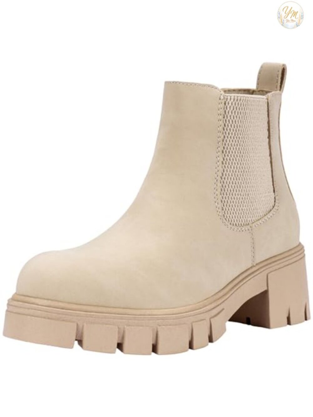 Chunky Platform Chelsea Ankle Boots Faux Leather Slip On